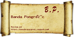 Banda Pongrác névjegykártya